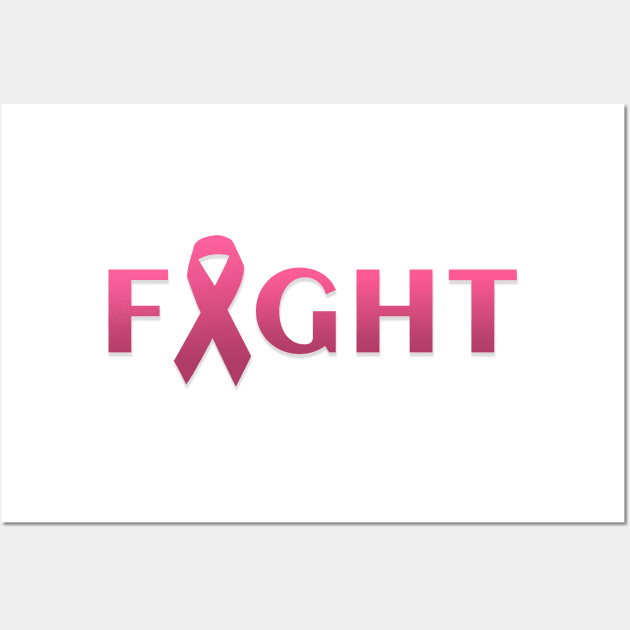 Breast cancer FIGHT Wall Art by mangobanana